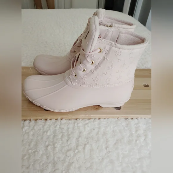 Sperry Top-Sider Womens Sz 10 Saltwater Wool Embossed Rose Dust Boots STS89079 - Picture 3 of 6